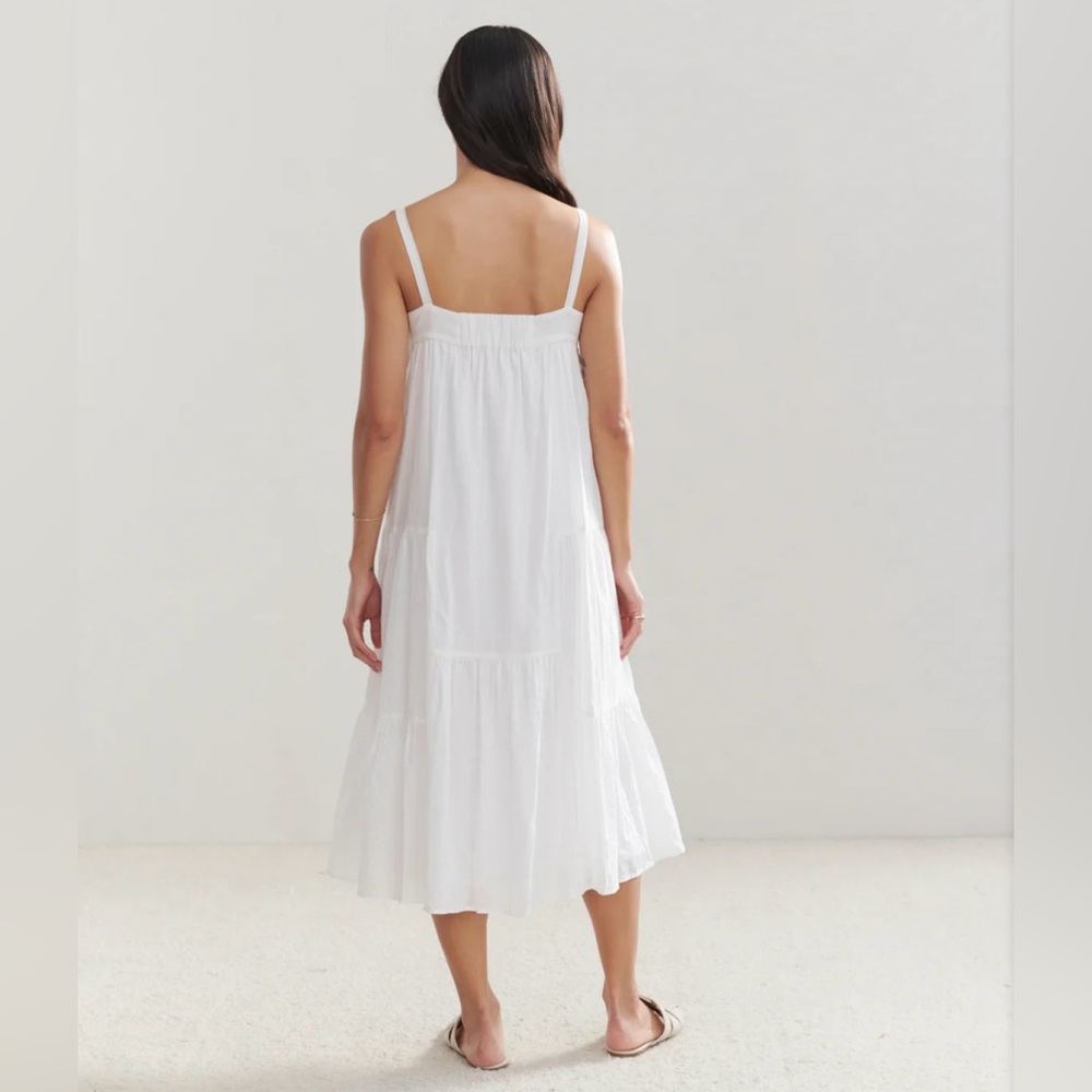 Jenni Kayne | Seersucker Summer Dress | Ivory | L - Picture 2 of 7